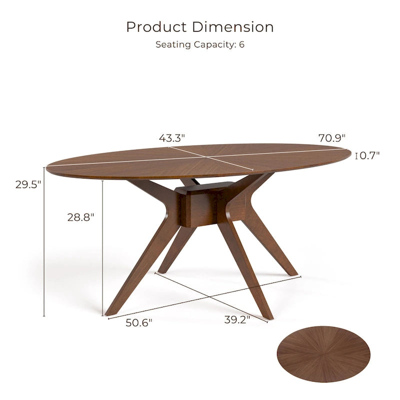Furniture of America Shaw Mid-century Modern 5-Piece Wood Dining Table Set