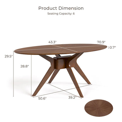 Furniture of America Shaw Mid-century Modern 5-Piece Wood Dining Table Set