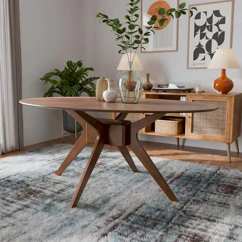Furniture of America Shaw Mid-century Modern 5-Piece Wood Dining Table Set