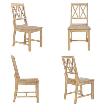 Farmhouse Solid Wood 4 Person Round Extendable Dining Table Set for Kitchen, Dining Room