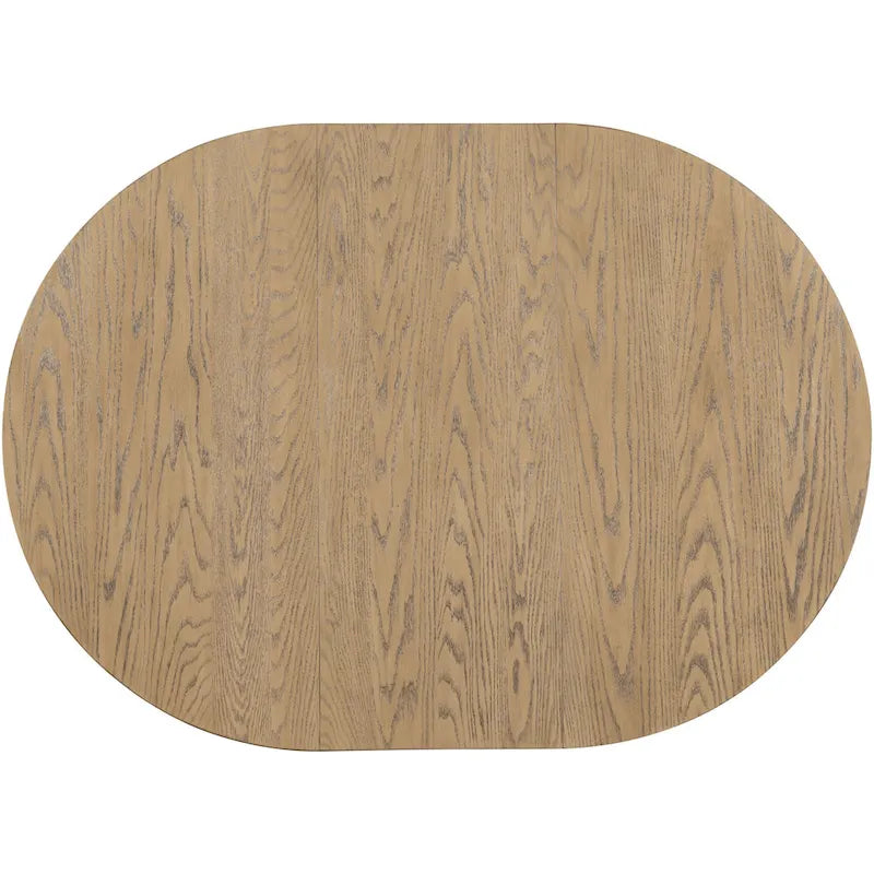 5-Piece Farmhouse Dining Table Set Wood Round Extendable Dining Table and 4 Upholstered Dining Chairs