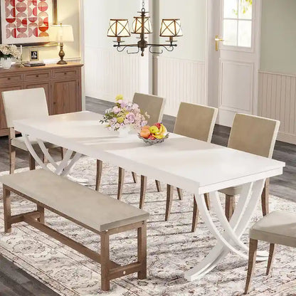 78 inch Extra Long Rectangular Kitchen Dining Dinner Table for 6-8