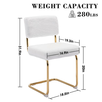 Mid Century Corduroy Dining Chairs with Gold Metal Base Set of 4