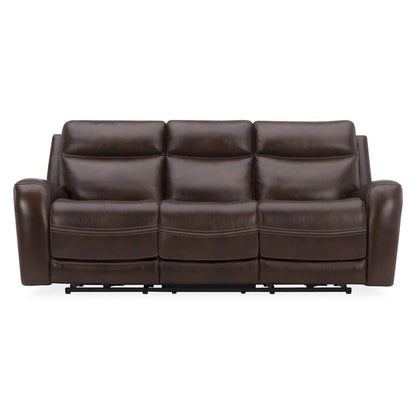Blair Leather Dual Power Reclining Sofa - Cognac