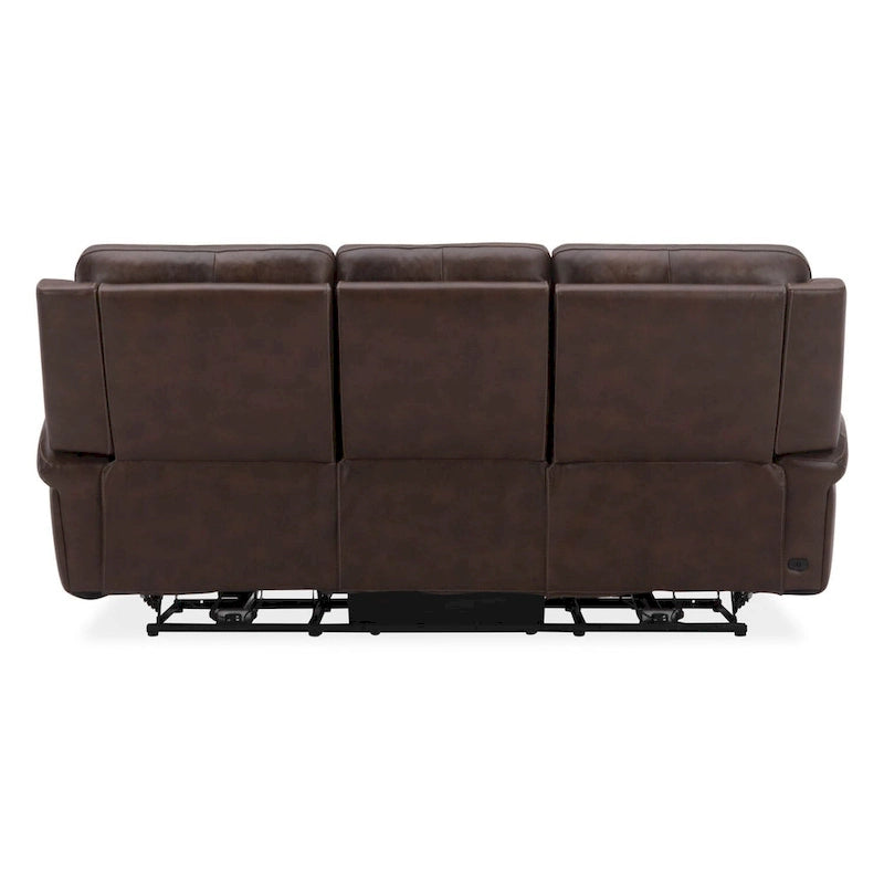 Blair Leather Dual Power Reclining Sofa - Cognac