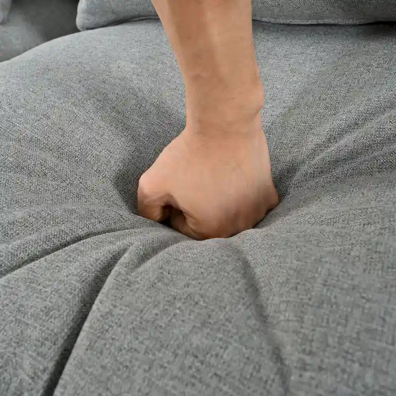 L-shaped Modular Sectional Sofa with Removable Back Cushions and Storage Space