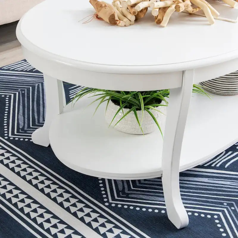 Modena Rusitc White Wood Coffee Table
