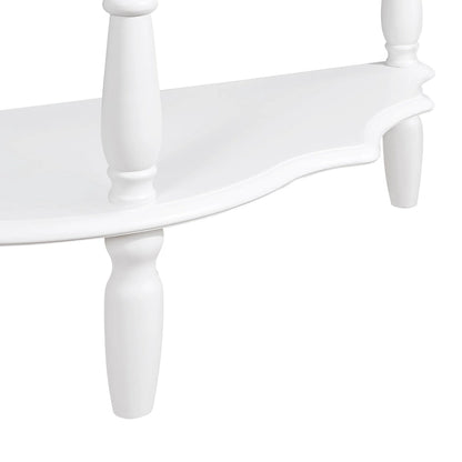 Retro Half-Moon Console Table with Open Shelf