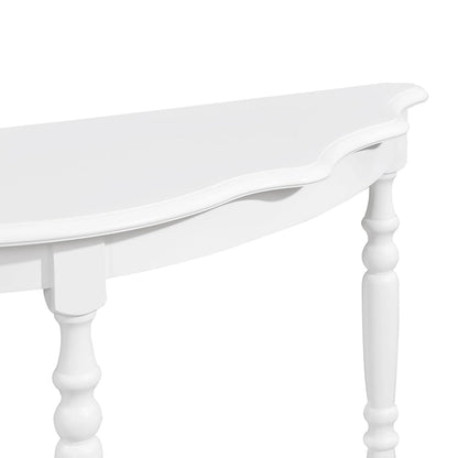 Retro Half-Moon Console Table with Open Shelf