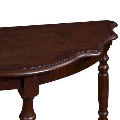 Retro Half-Moon Console Table with Open Shelf