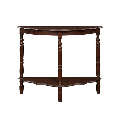Retro Half-Moon Console Table with Open Shelf