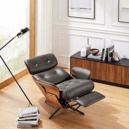 Art Leon Swivel Top Grain Leather Power Recliner Chair