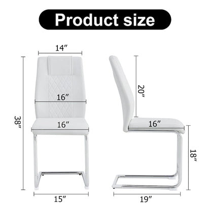 6-piece set of modern dining chairs leather soft cushion seats