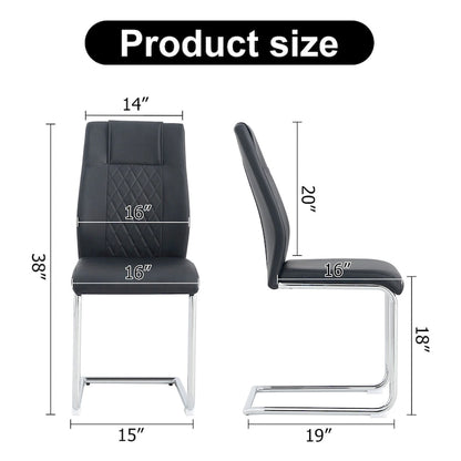 6-piece set of modern dining chairs leather soft cushion seats
