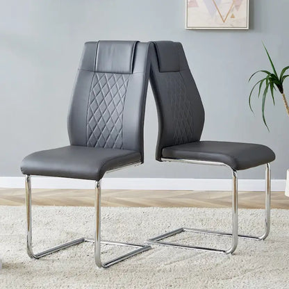 6-piece set of modern dining chairs leather soft cushion seats