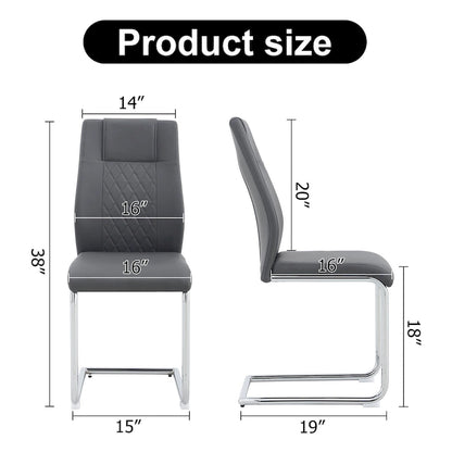 6-piece set of modern dining chairs leather soft cushion seats
