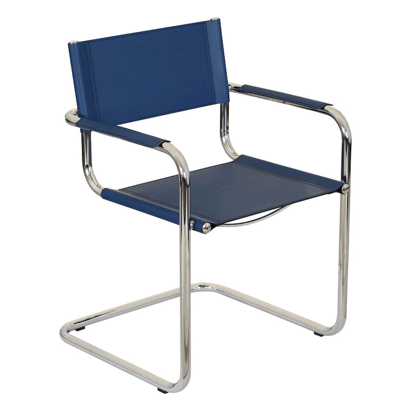 Breuer Chair Company Mart Stam Cantilever Armchair Arm Chair w/ Chrome Frame (Various Bonded Leather Colors)