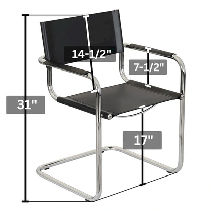 Breuer Chair Company Mart Stam Cantilever Armchair Arm Chair w/ Chrome Frame (Various Bonded Leather Colors)