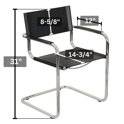 Breuer Chair Company Mart Stam Cantilever Armchair Arm Chair w/ Chrome Frame (Various Bonded Leather Colors)