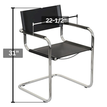 Breuer Chair Company Mart Stam Cantilever Armchair Arm Chair w/ Chrome Frame (Various Bonded Leather Colors)