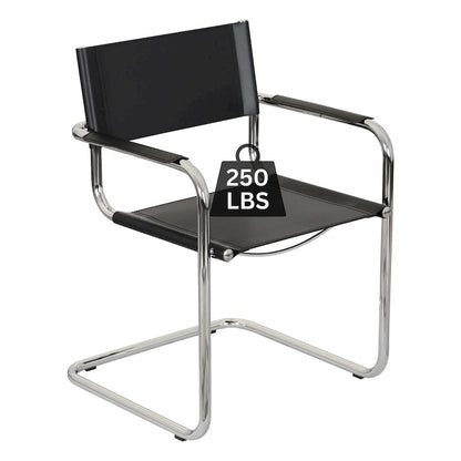 Breuer Chair Company Mart Stam Cantilever Armchair Arm Chair w/ Chrome Frame (Various Bonded Leather Colors)