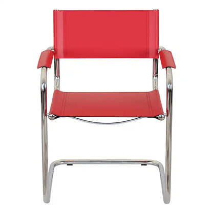 Breuer Chair Company Mart Stam Cantilever Armchair Arm Chair w/ Chrome Frame (Various Bonded Leather Colors)