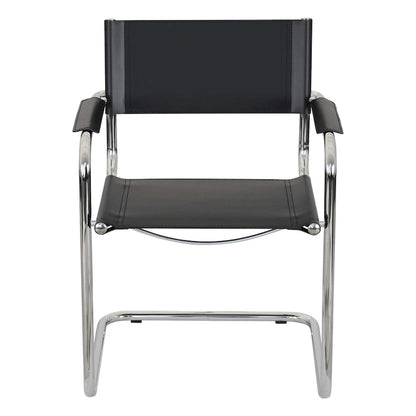 Breuer Chair Company Mart Stam Cantilever Armchair Arm Chair w/ Chrome Frame (Various Bonded Leather Colors)