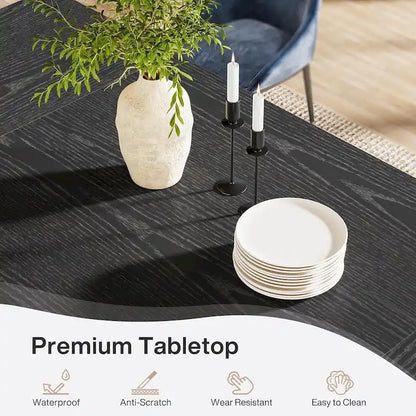 70.87 Large Farmhouse Dining Room Table for 6-8 People, Brown