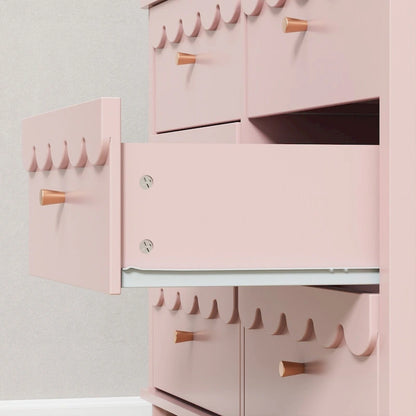 6 Drawers Chest Of Dresser Storage Cabinet Curved Design Organizer