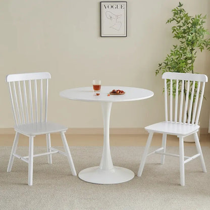 Round Dining table Modern kitchen table 31.5-inch tulip design with pedestal, medieval casual table seating 2 to 4 people