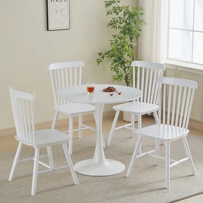 Round Dining table Modern kitchen table 31.5-inch tulip design with pedestal, medieval casual table seating 2 to 4 people