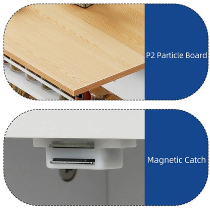 Kitchen Island Drop Leaf with Double Tilt Out Trash Cabinet