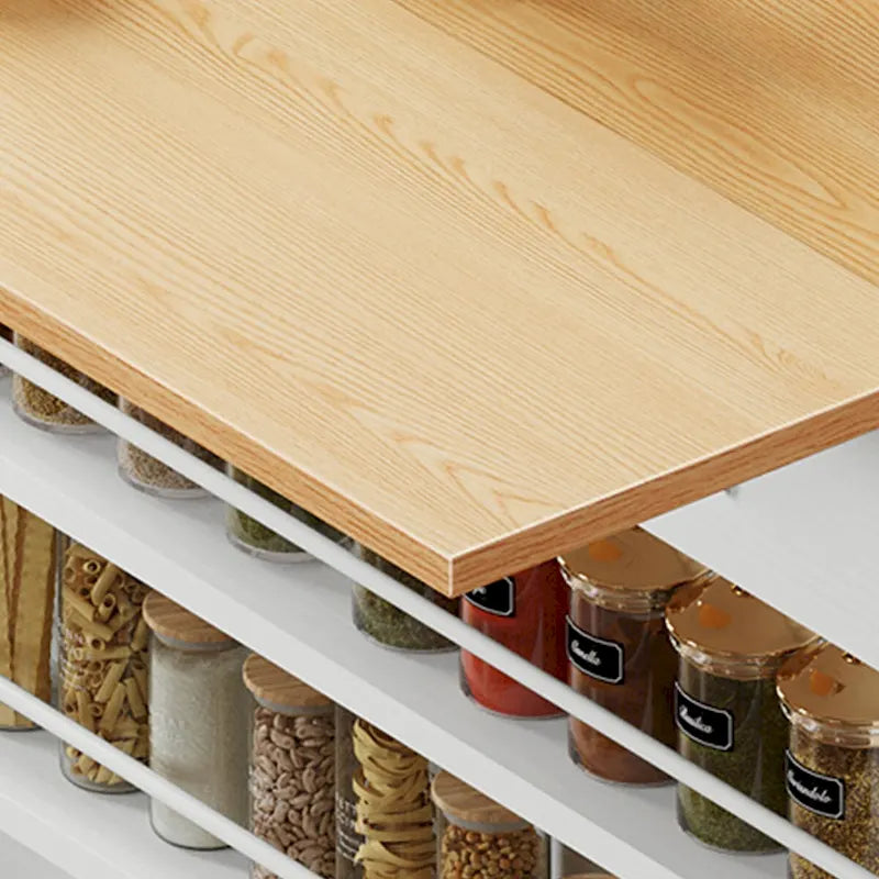 Kitchen Island Drop Leaf with Double Tilt Out Trash Cabinet