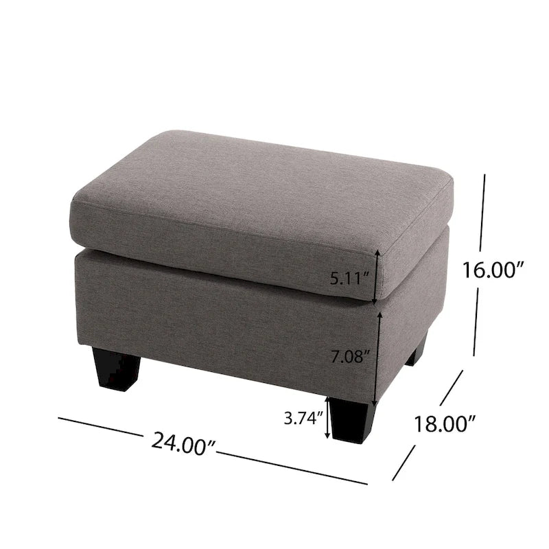 1PCS Fabric Ottoman
