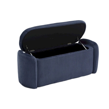 Bedroom End Bench,Upholstered Fabric Storage Ottoman with Safety Hinge, Entryway Padded Footstool,