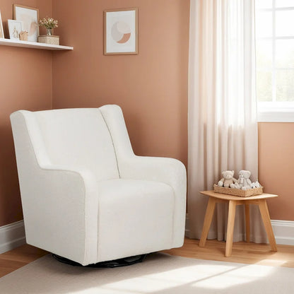 Dolly White Sherpa or Brown Velvet Swivel Rocker Accent Chair