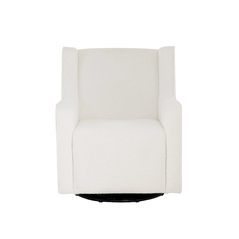 Dolly White Sherpa or Brown Velvet Swivel Rocker Accent Chair