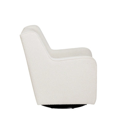Dolly White Sherpa or Brown Velvet Swivel Rocker Accent Chair