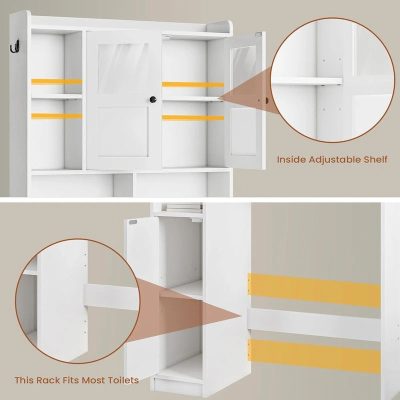 Over The Toilet Bathroom Storage Cabinet Toilet Storage Shelves