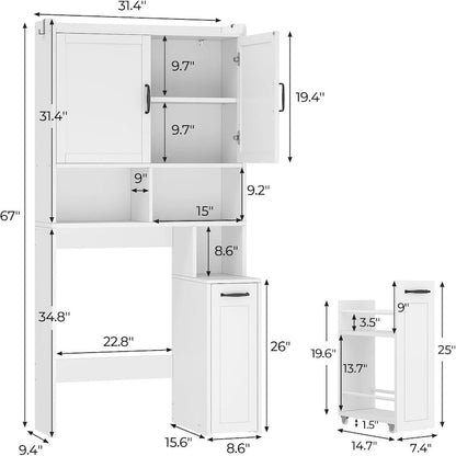 Over The Toilet Bathroom Storage Cabinet Toilet Storage Shelves
